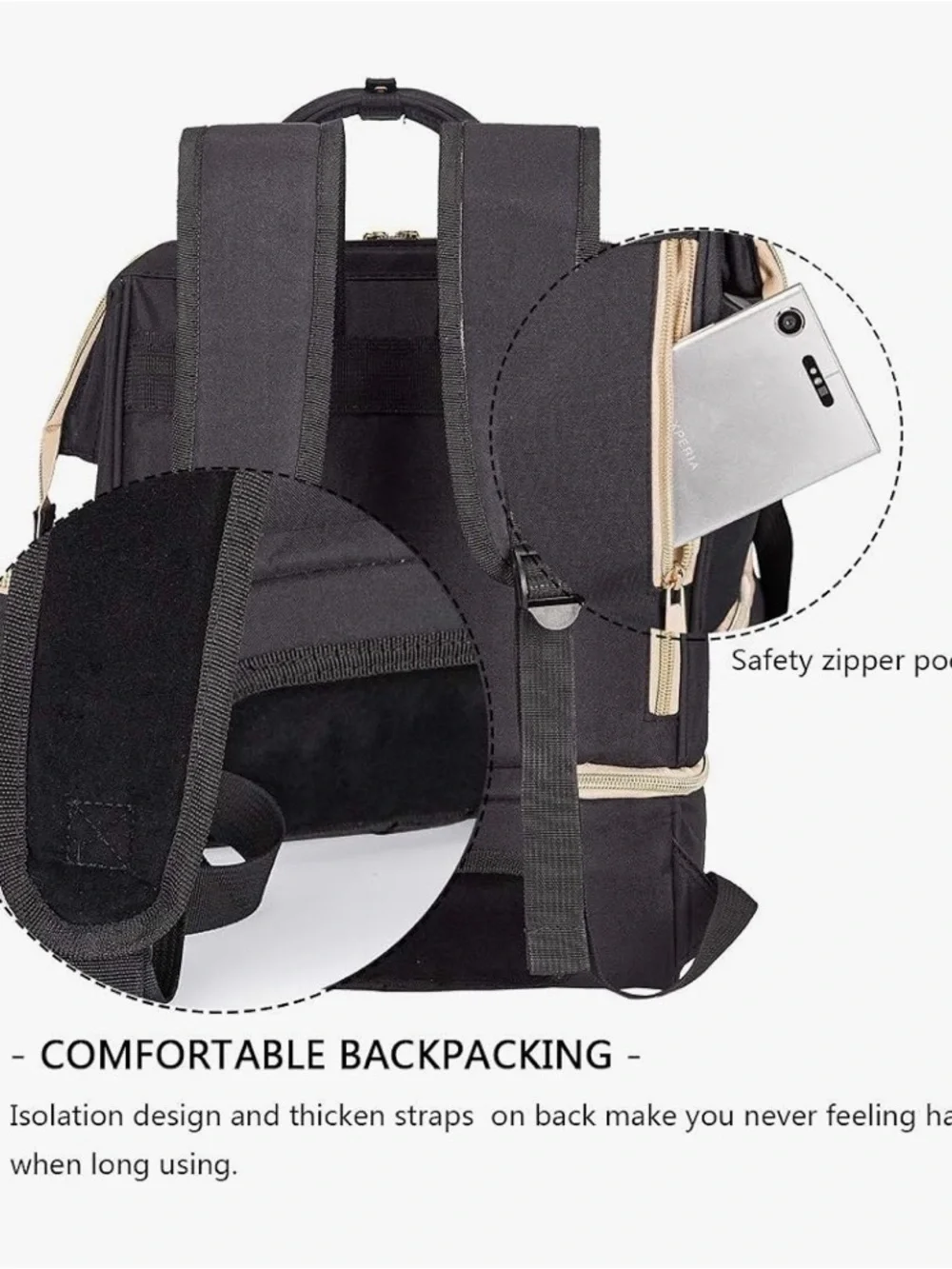 MOMIGO Breast pump Backpack, Black Insulated, Cooler, Bag